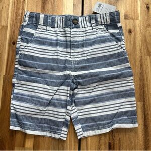 Carter’s Boys Striped Shorts Size 8 Blue White Cotton NWT